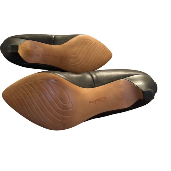 Clarks Womens Shondrah Rae Black  Pointed-Toe Kitten-Heel Pumps Size 9 - Picture 7 of 8